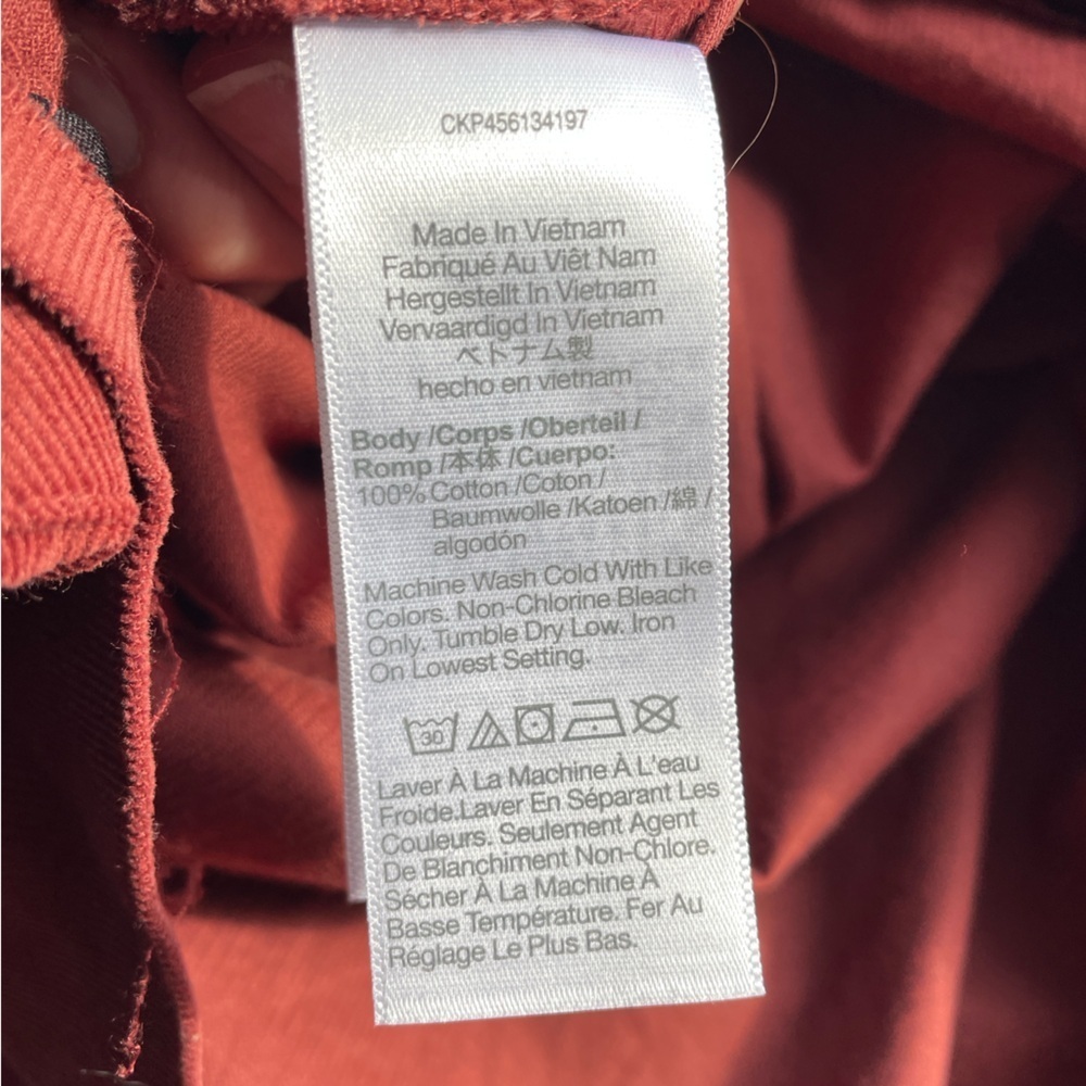 Madewell sz S Brick Red Corduroy Relaxed Mini Dress 100% Cotton Flare Skirt - Picture 6 of 6